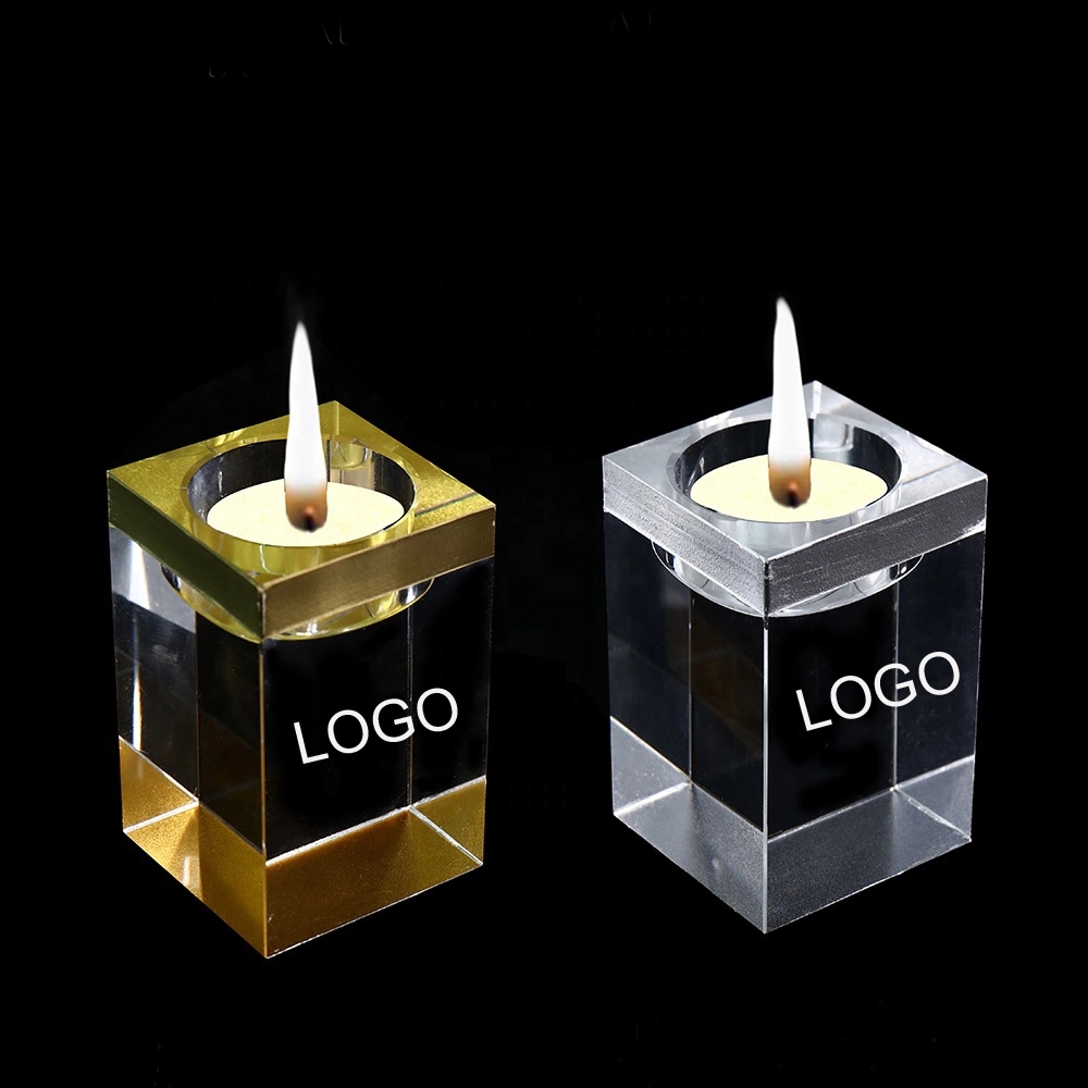 Gold or Silver Wedding Favors Glass Crystal Tealight Candle 1