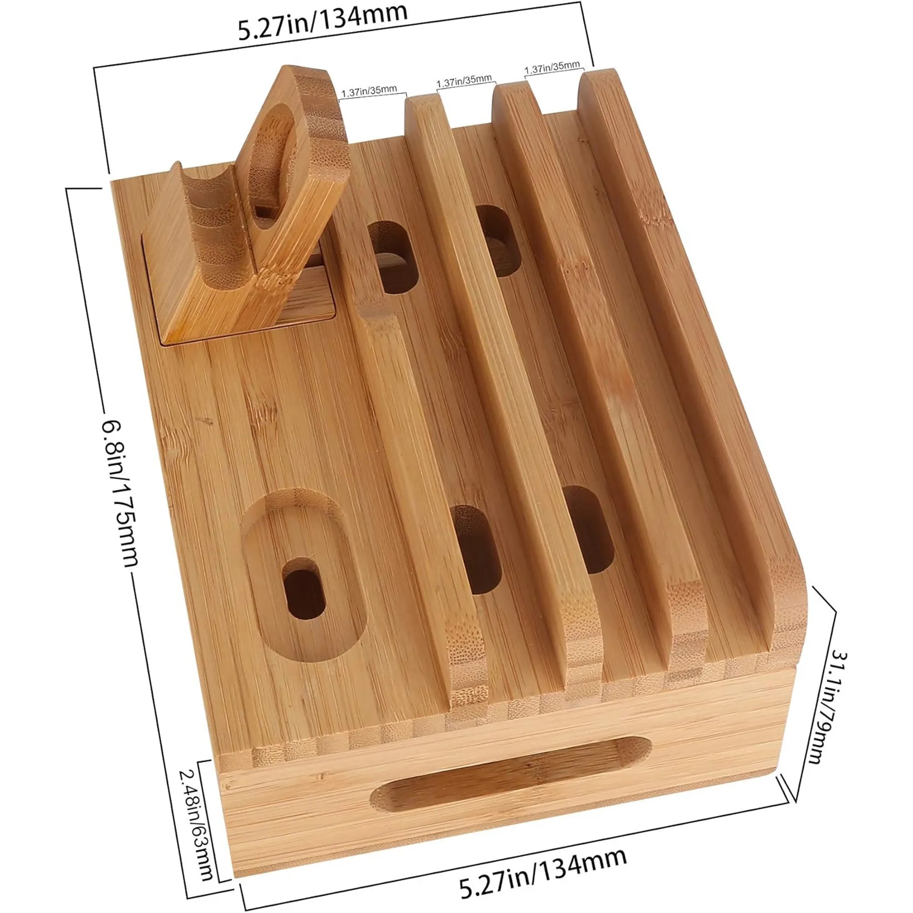 Bamboo Wood Desktop Organizer 6