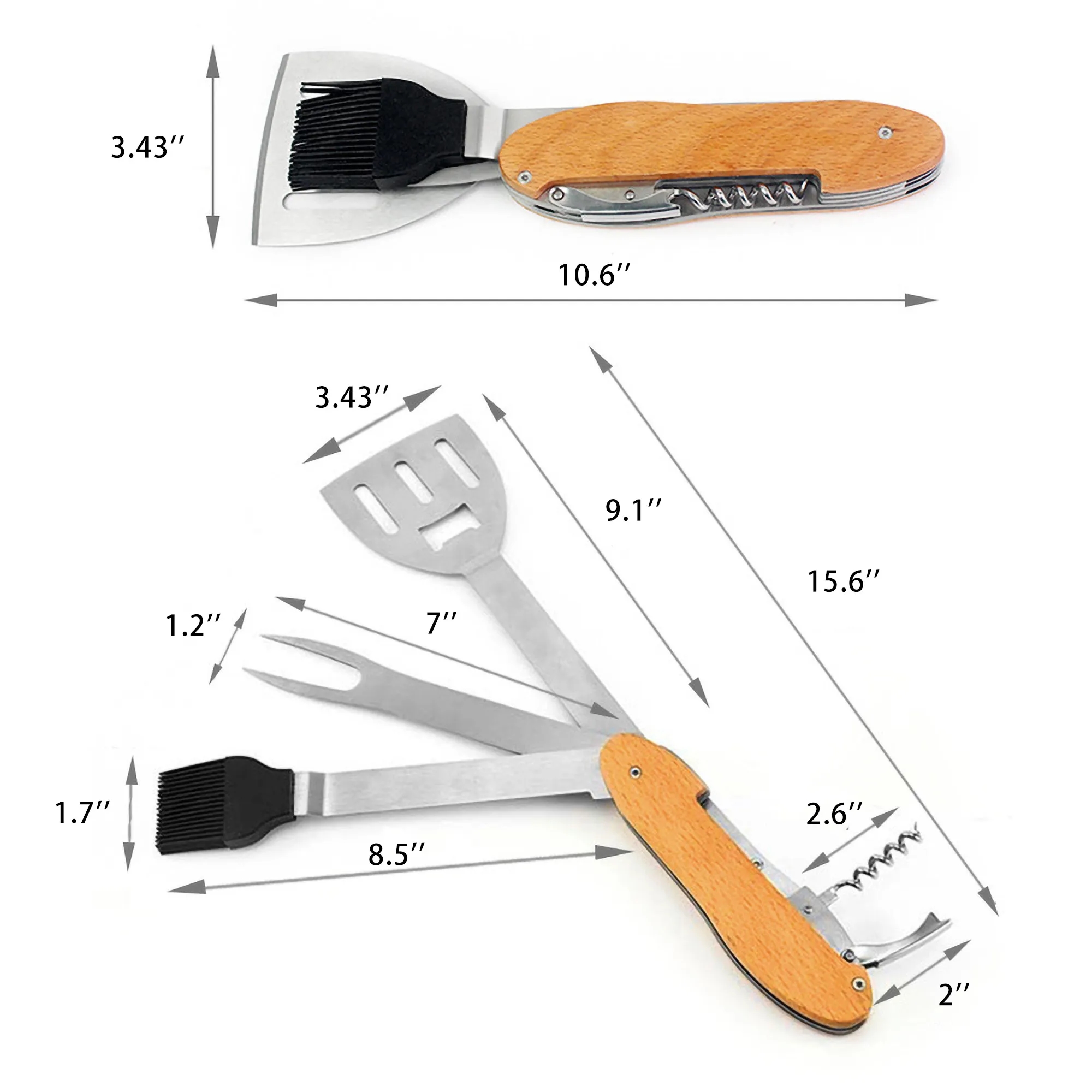 5-in-1 BBQ Multi-Tool Grilling Outdoor Foldable Portable 1