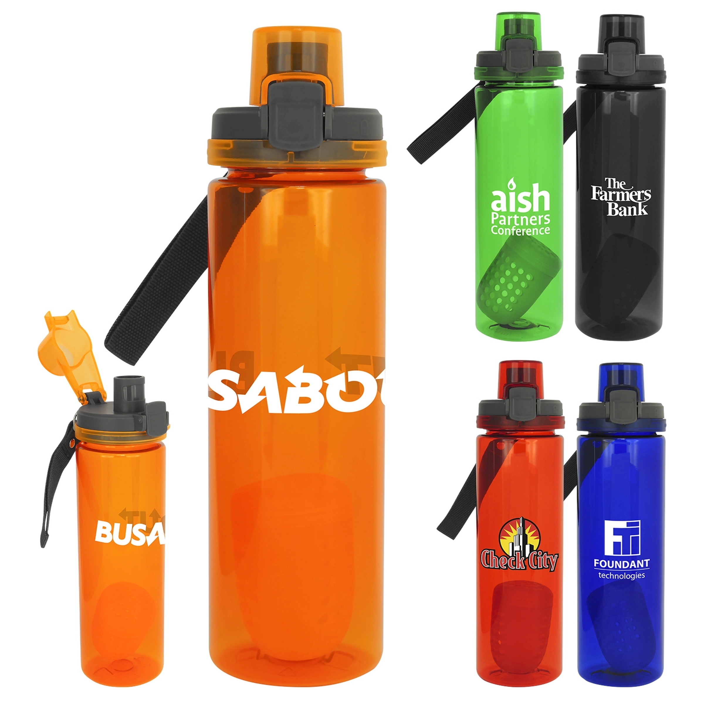 Locking Lid 24 oz. Colorful Bottle With Floating Infuser