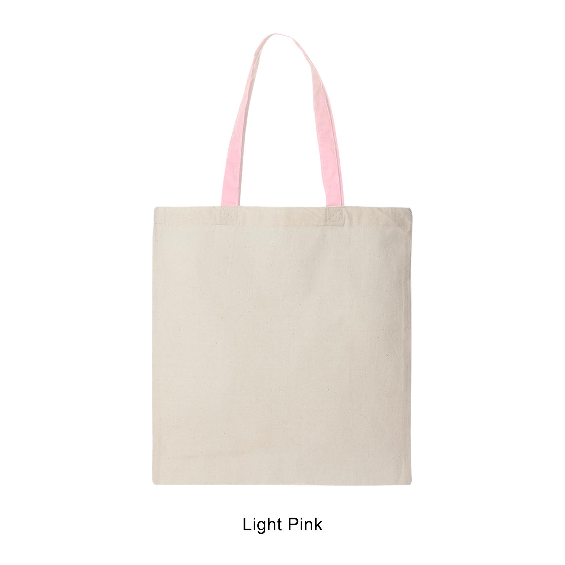 6 oz. 100% Cotton Canvas Tote Bag with Color Handle 27