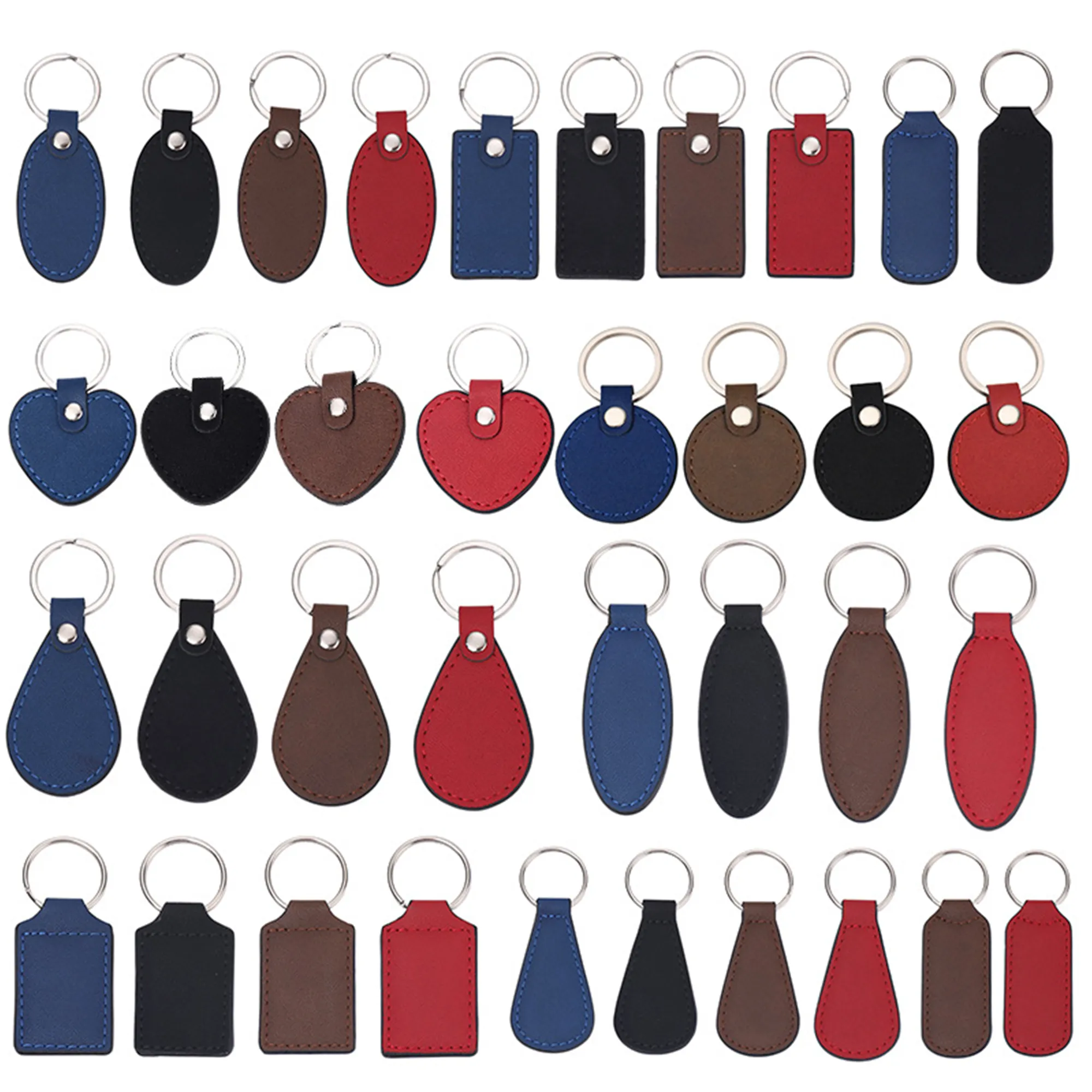 MOQ50 PU Leather Double-Sided Keychain 3