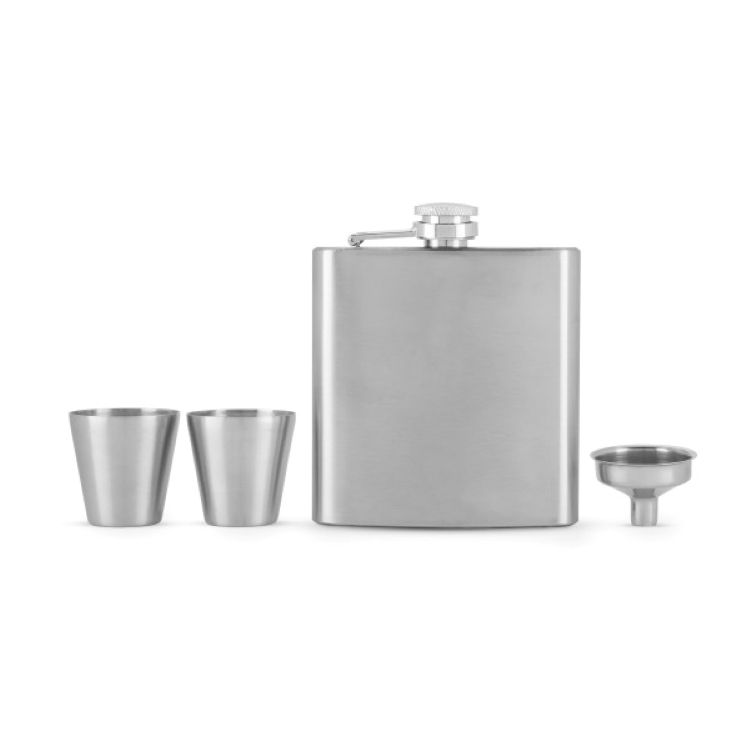 True® Fiasco Flask And Shot Glass Gift Set 3
