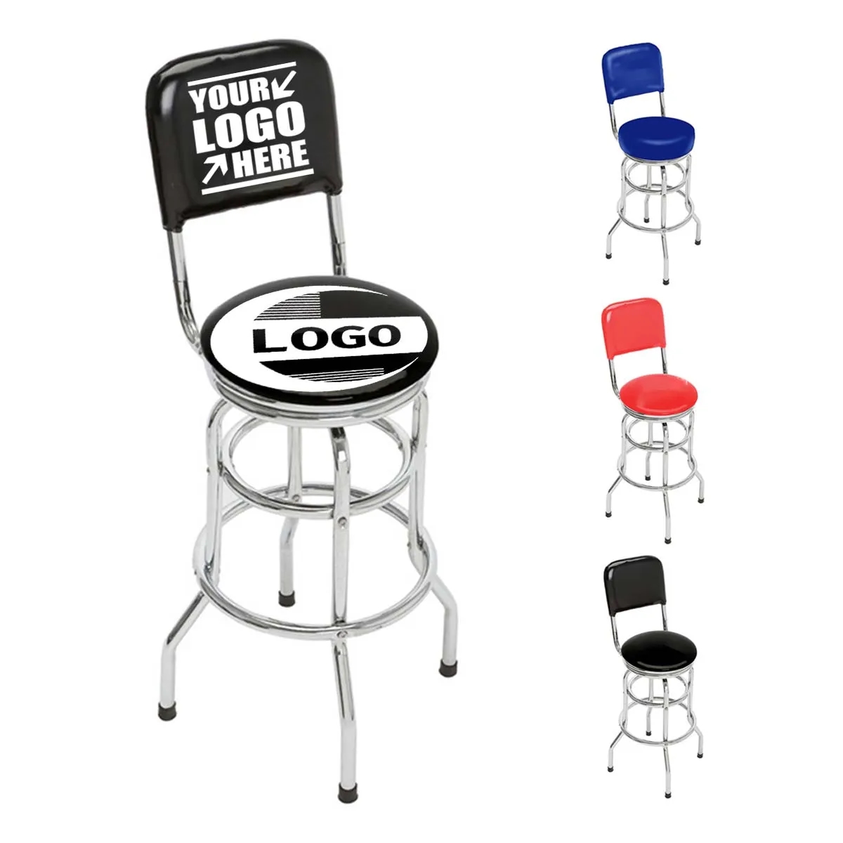 Custom Swivel Bar Stool With Chrome Plated Legs 4