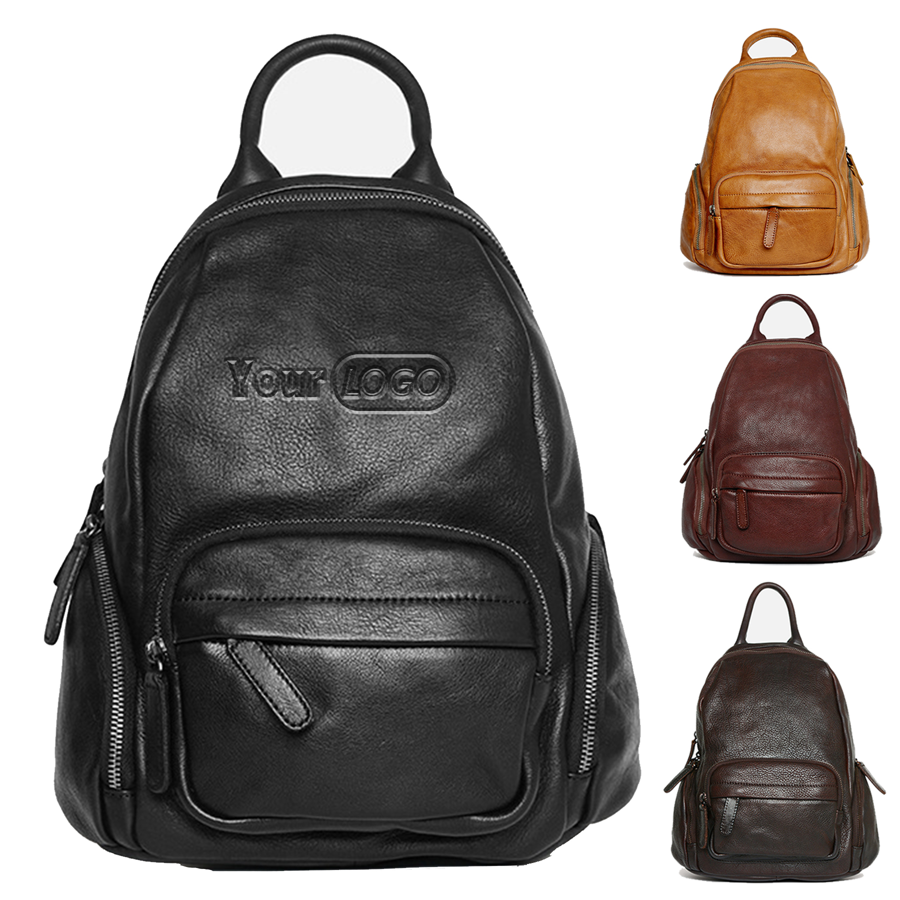 Genuine leather backpack for women 9