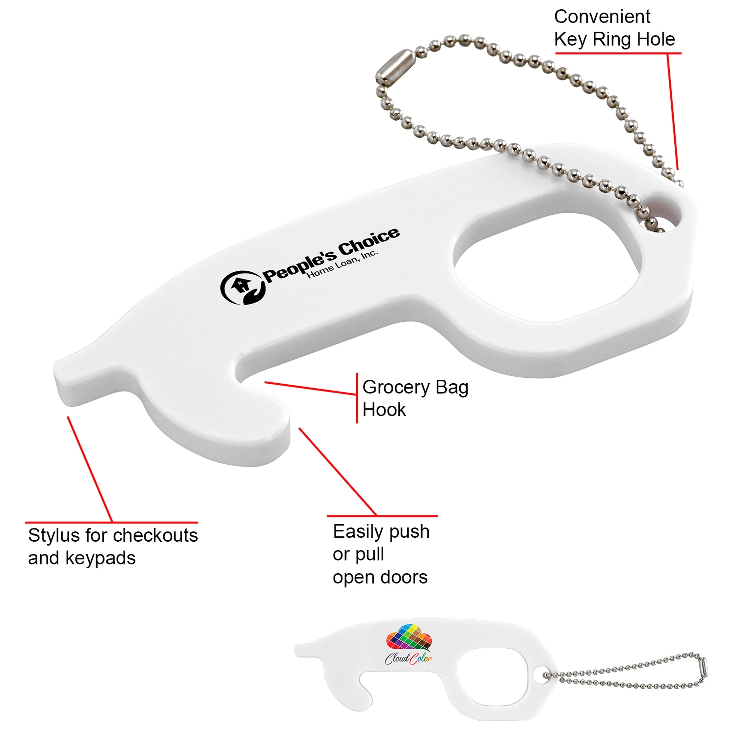 Acrylic No Touch Tool with Keychain