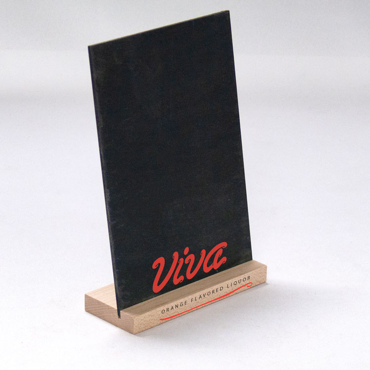 Slant-Back Tabletop Chalkboard with Wood Base - 5w x 7h 2