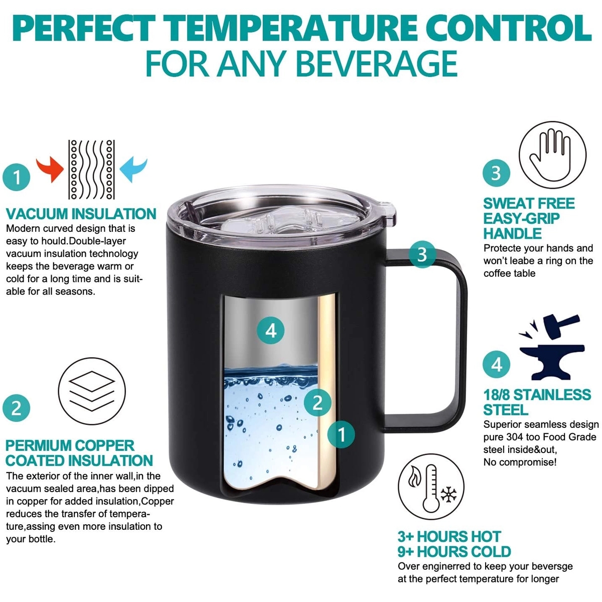 12 oz Vacuum Insulated Tumbler with Handle 2