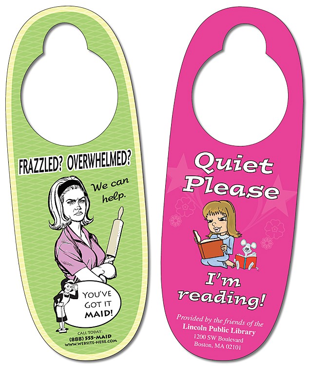 Plastic Door Hanger - 3x8 UV-Coated Oval Shape - 10 pt. 3