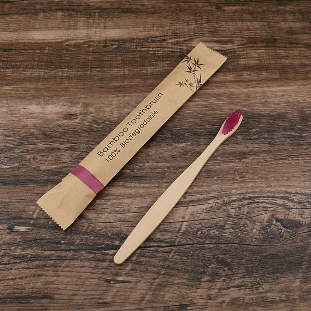 Disposable Bamboo Toothbrush With Soft Bristles 6