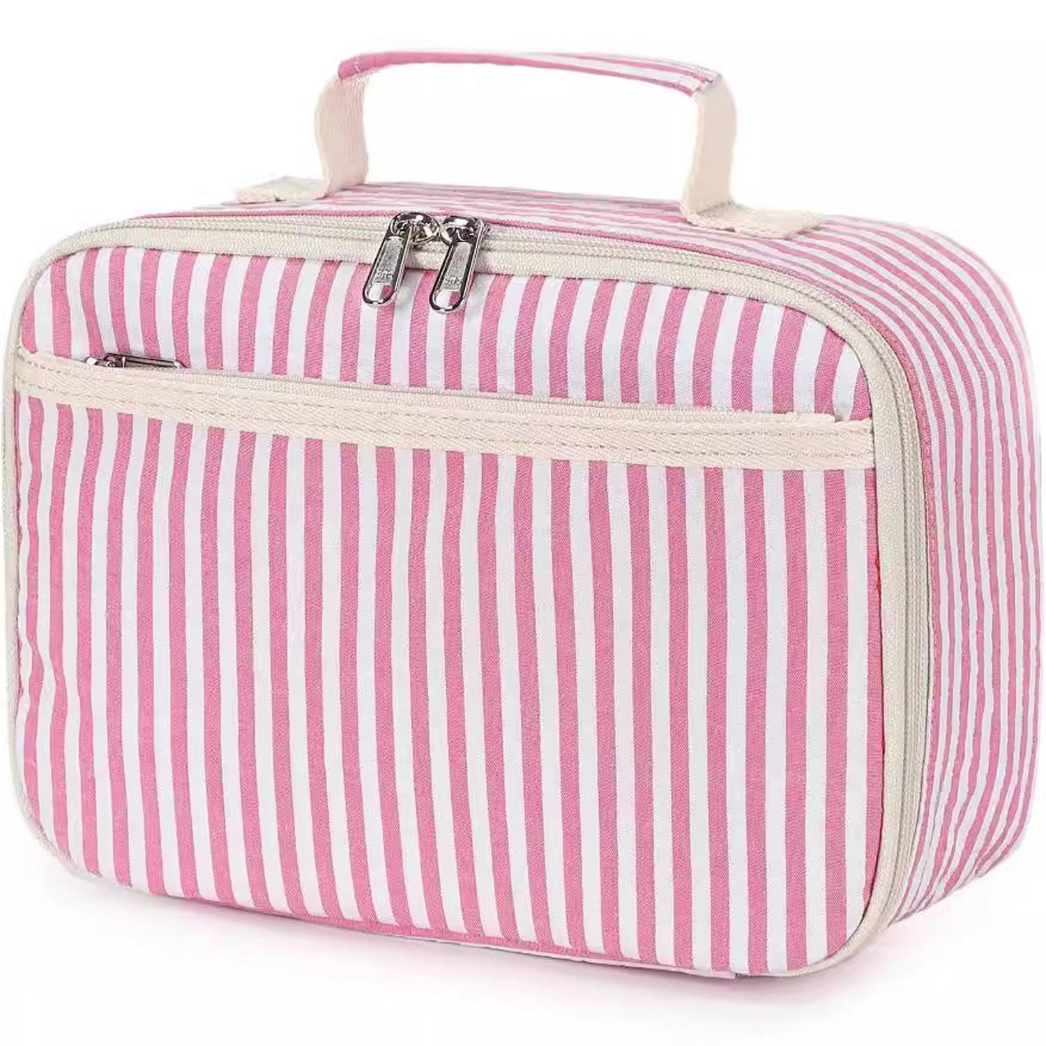 4.5L Oxford Insulated Cooler Lunch Tote Bag w/ Compartment 4
