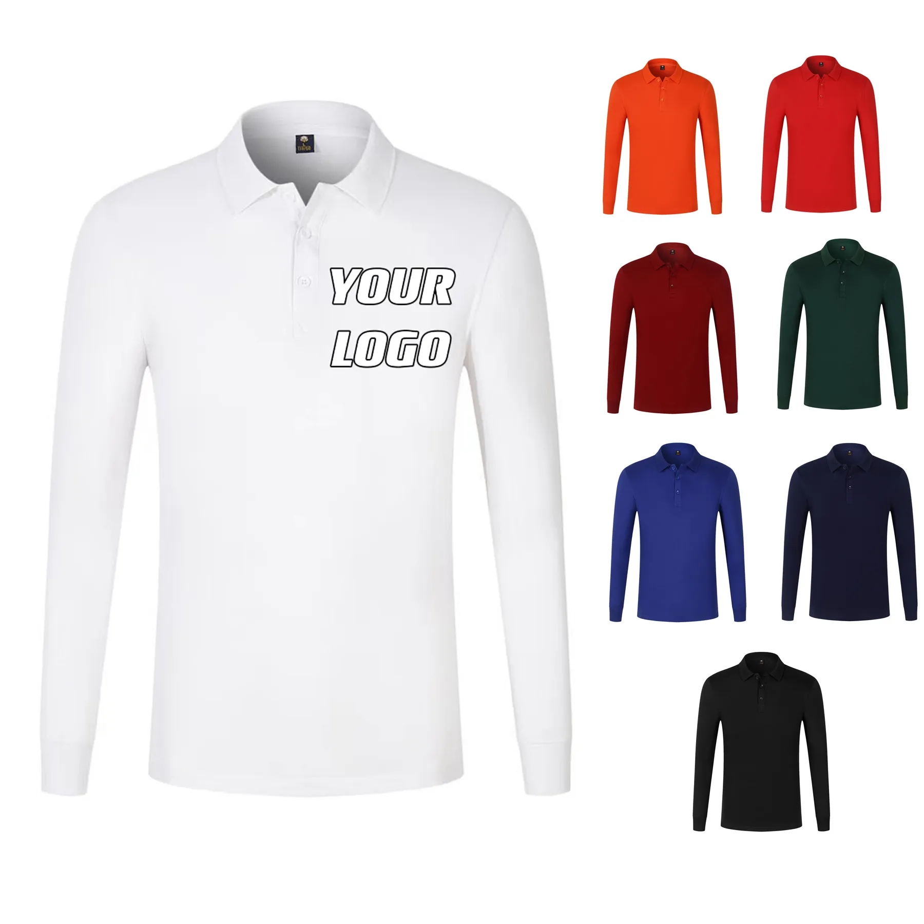 Custom Long-Sleeve Polo Shirts Sweatshirt Tops Work Clothes 2