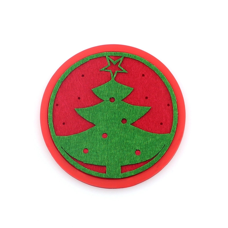 Christmas Round Silicone Coaster Set 7