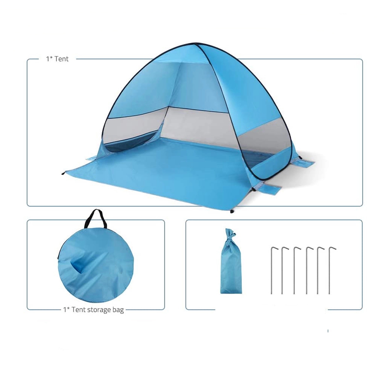Pop Up Beach Tent With Mat 4