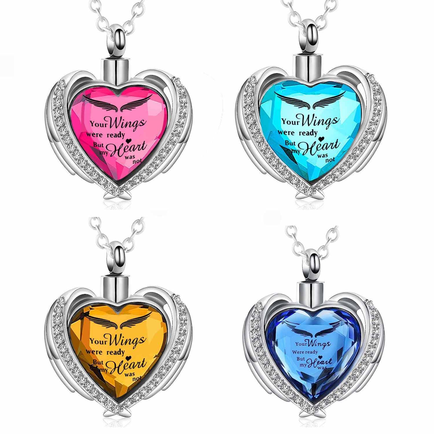December heart-shaped crystal ashes pendant 4