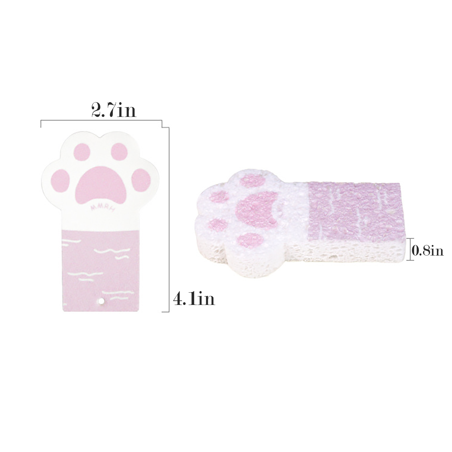 Oil-Removing Cartoon Cat Paw Dish Sponge with Hanging String 4