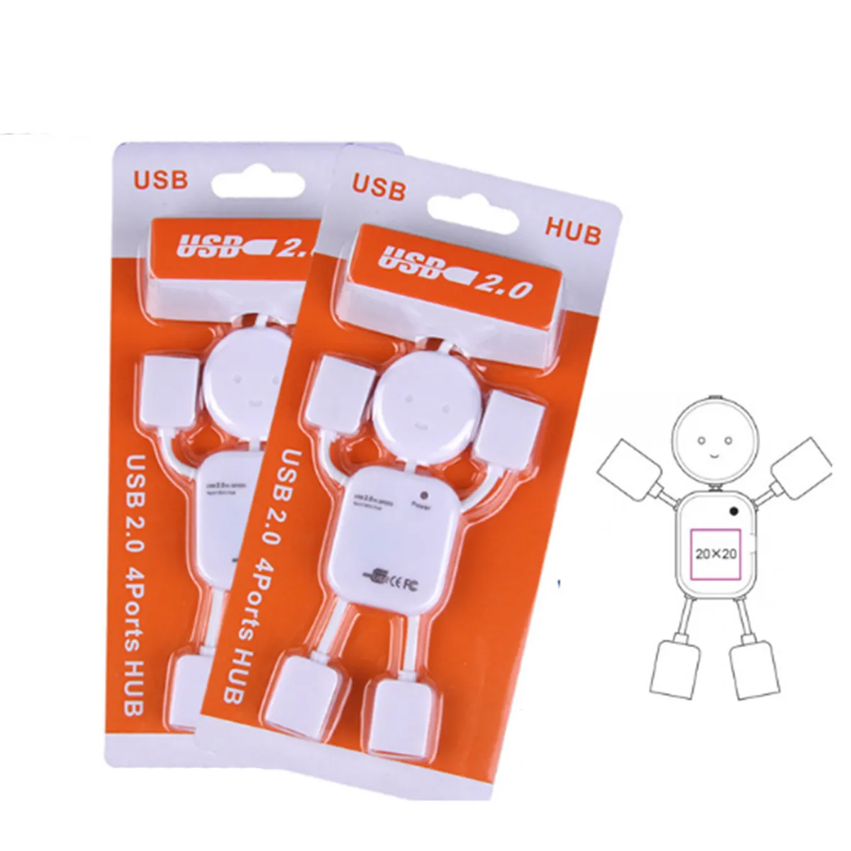 Robot 4 Ports USB Hub 3