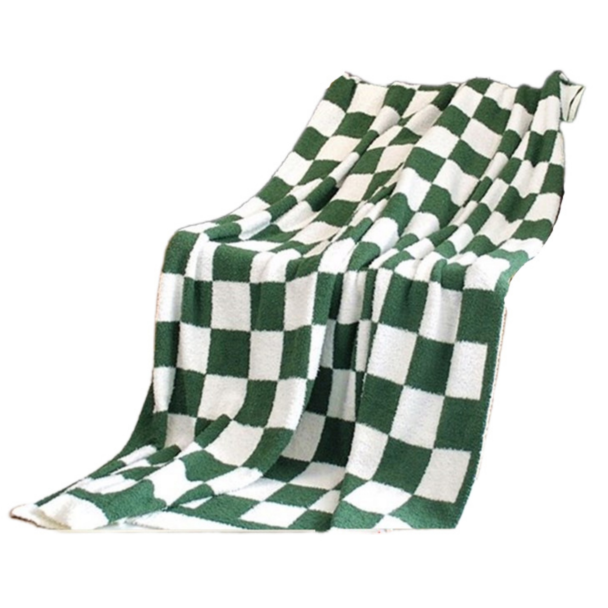 Fluffy Fuzzy Checkered Throw Blanket 1