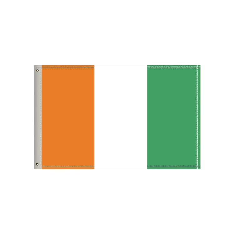 National Flag, Côte d'Ivoire, Double-Sided - 36"W x 24"H 1