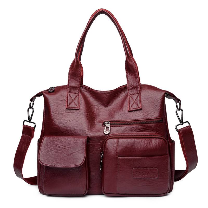 PU Leather Tote Bag for Women, custom tote bag with logo imprint 6