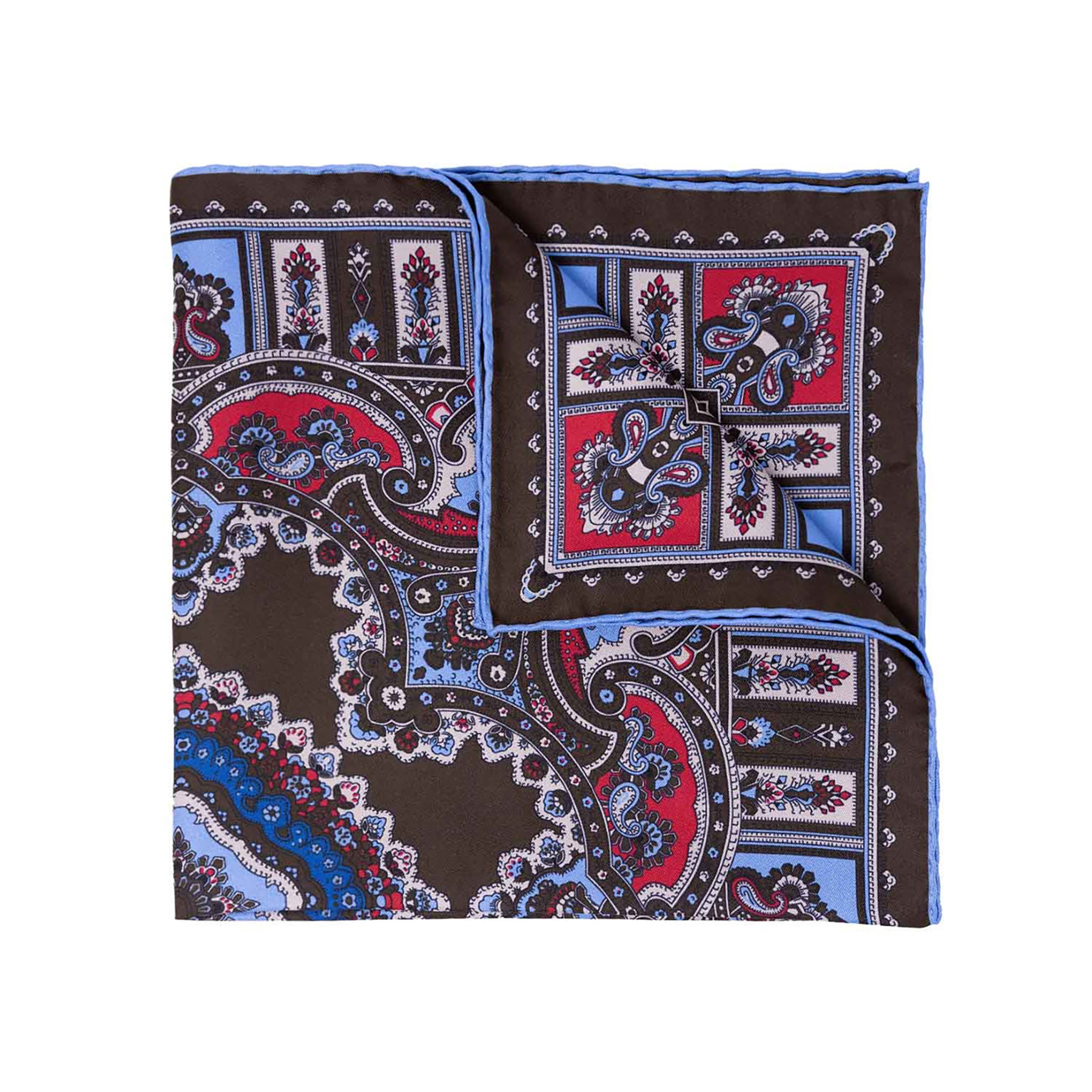 Double Printed Reversible Mulberry Square Silk Scarf 4