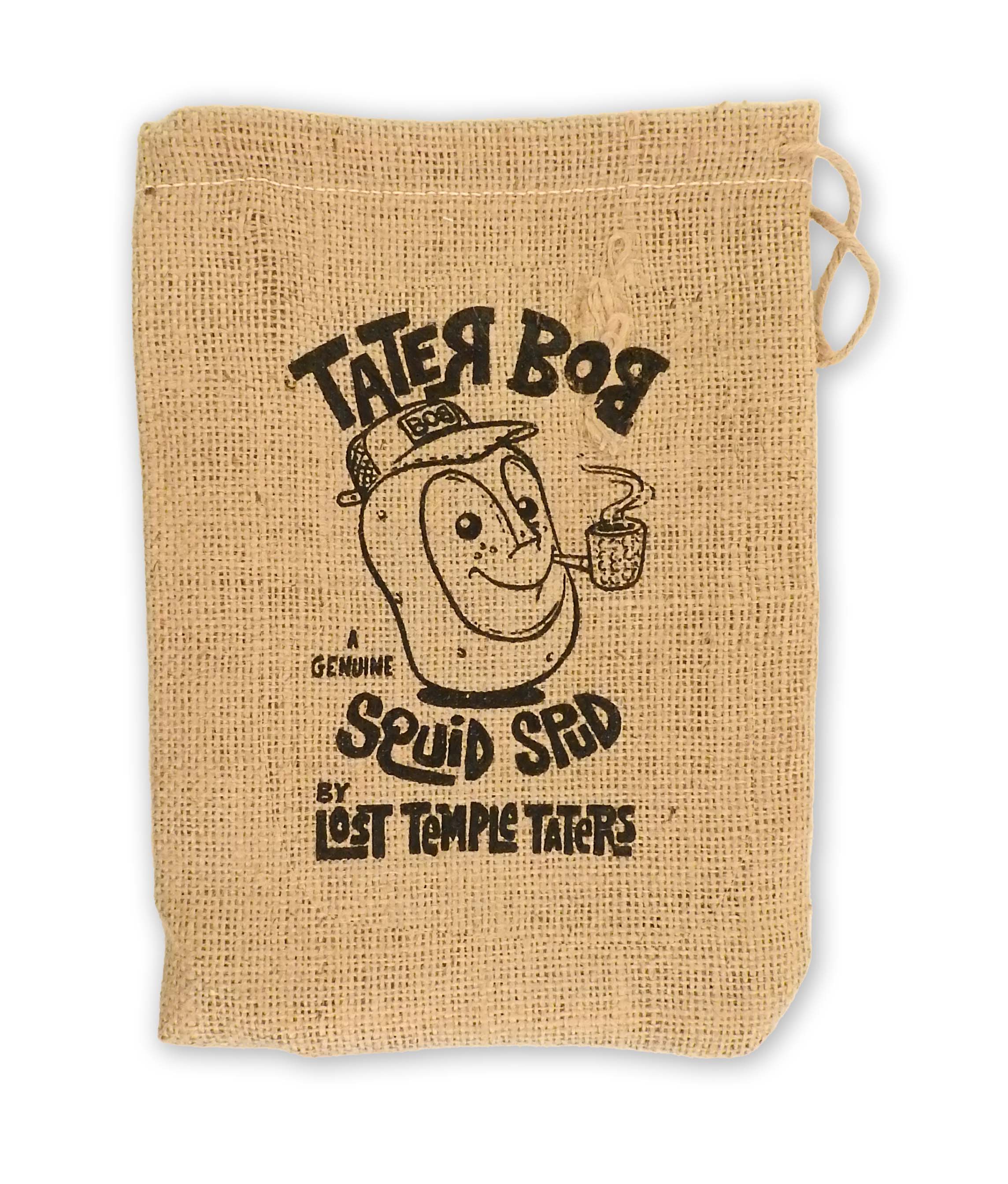 Pine Cone Jute/Burlap Drawstring Bag 8X10" 3