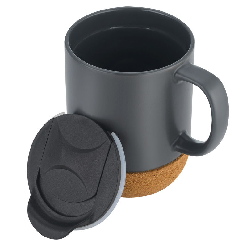 12oz. Cork Base Ceramic Mug with Lid 4