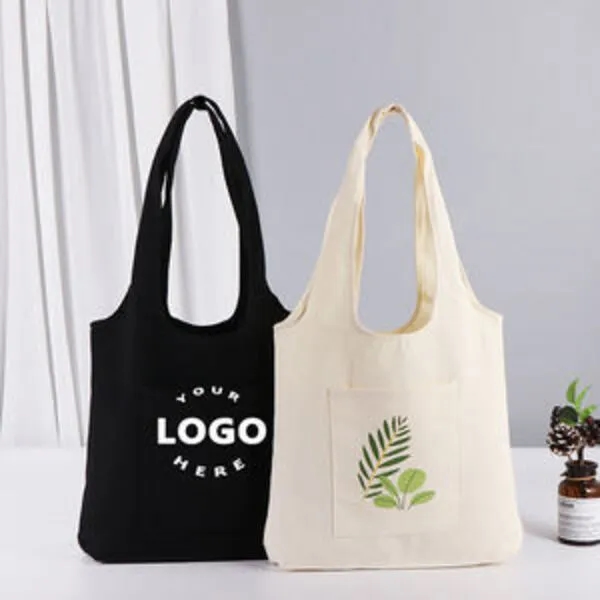 Cute Line Bear Printing Printed Cotton Canvas Bag, custom tote bag with logo imprint 2