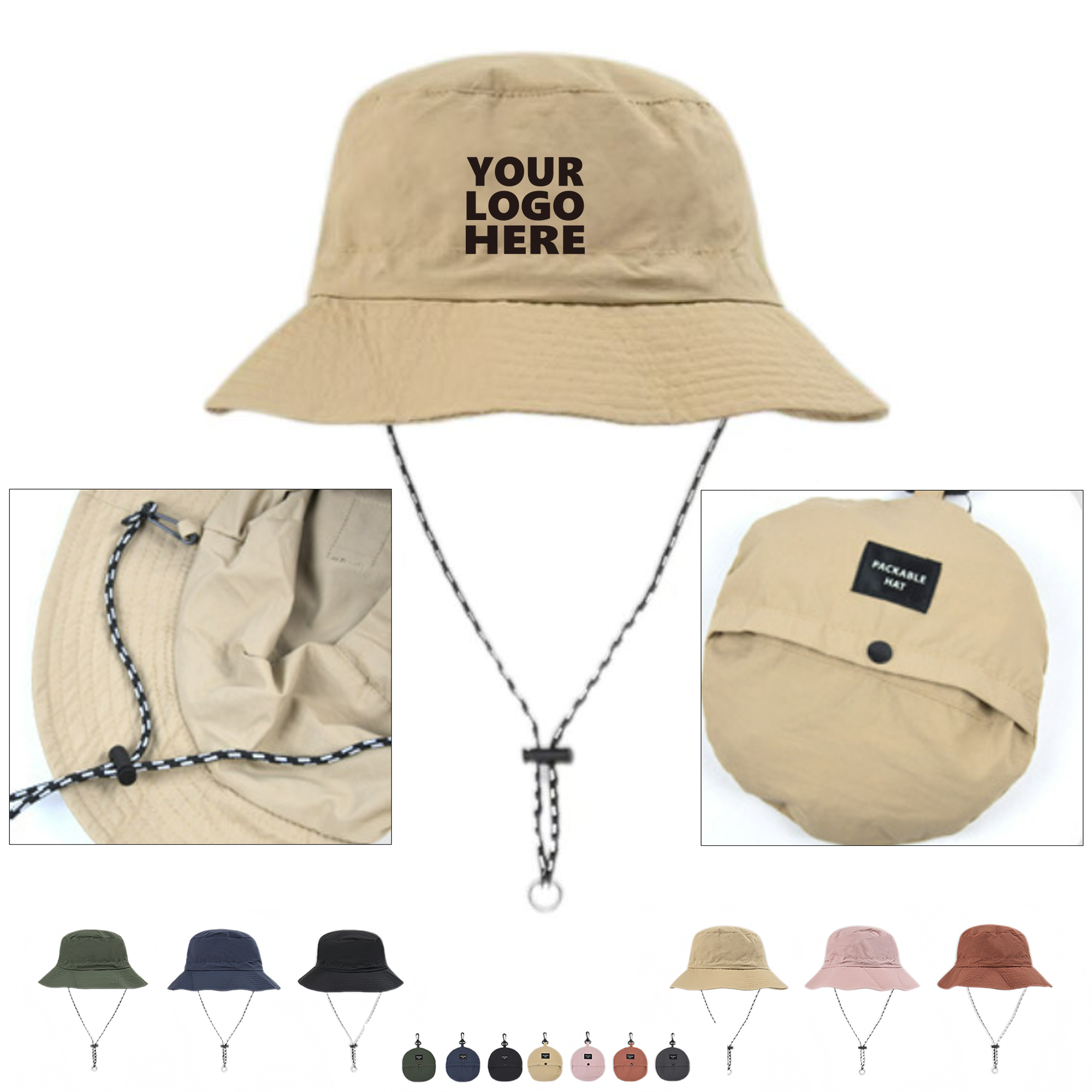 Fisherman Hat with Stowable Drawstring 1