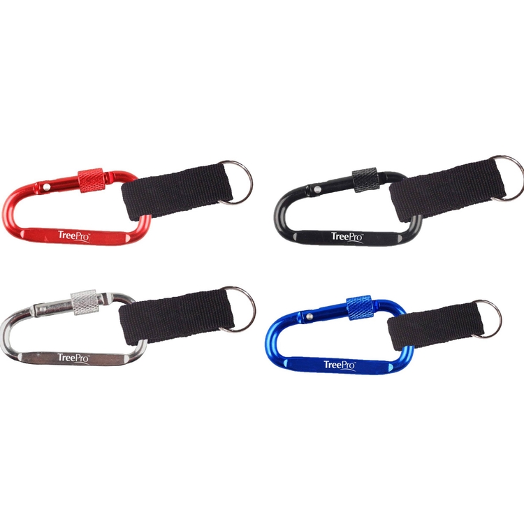 Carabiner with Secured Screw and Strap
