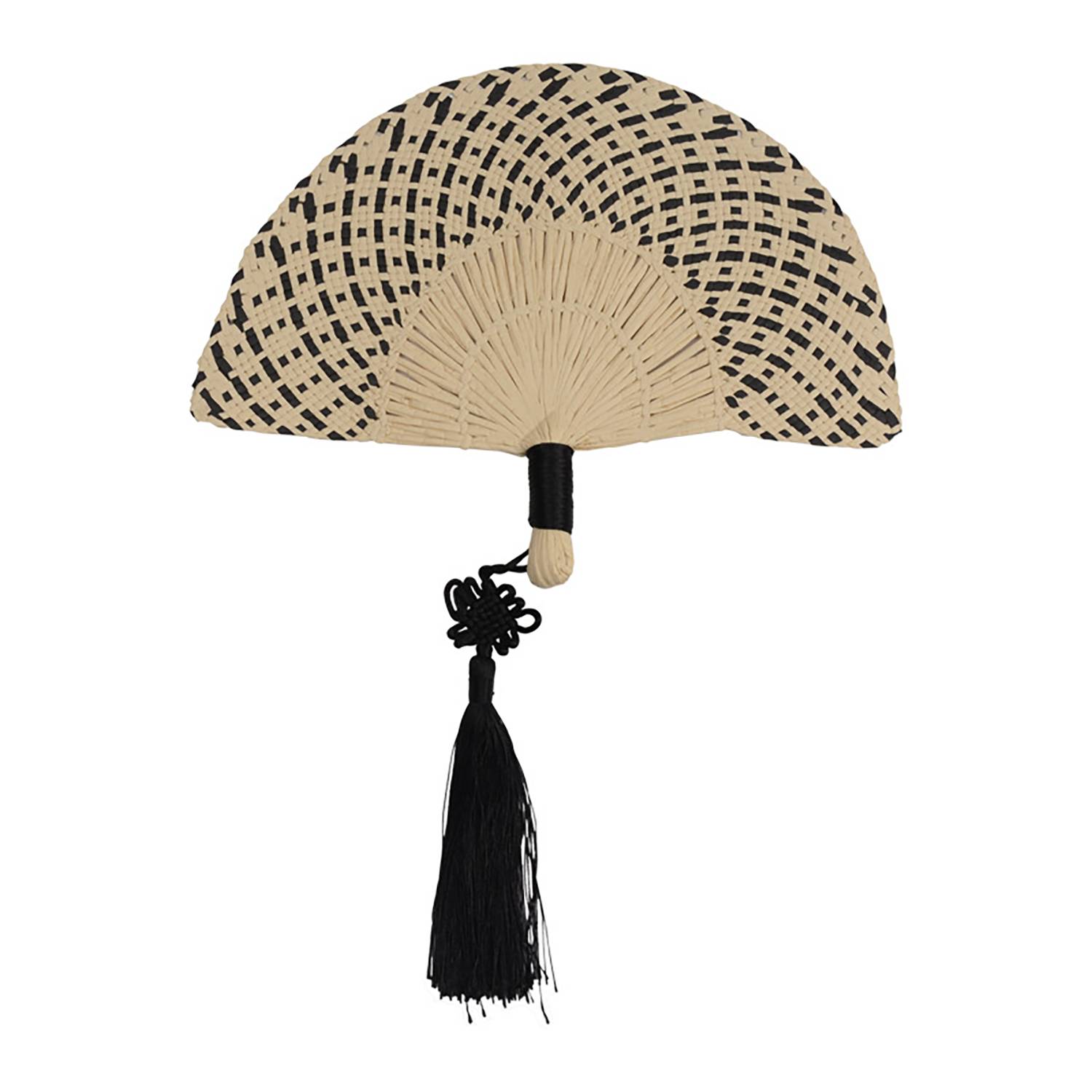 Handwoven Straw Fan with Tassel 5
