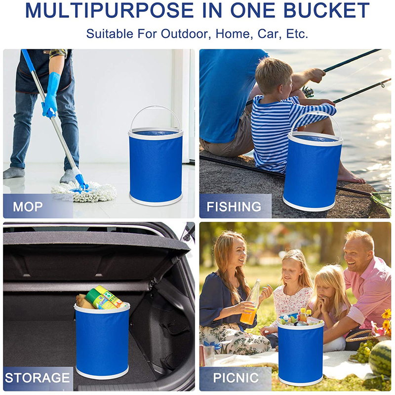 600D Oxford Durable Plastic Handle Foldable Bucket 2