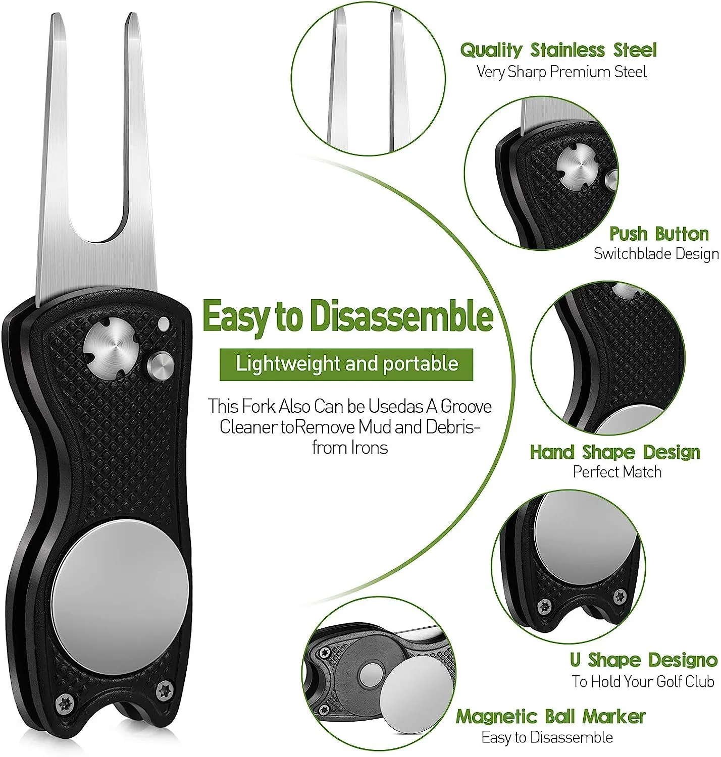 Golf Accessories-Golf Towel/Brush Tool Kit/Golf Divot Tool 2