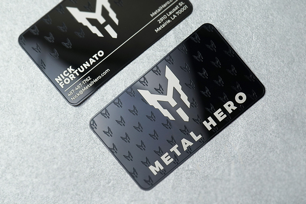 Mirror Black Metal Business Cards 8