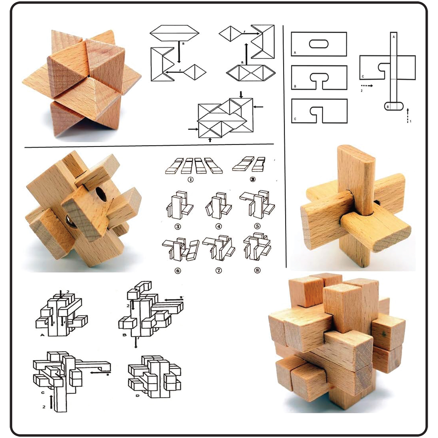 MindBender 6 Piece Desktop Wooden Puzzle 2