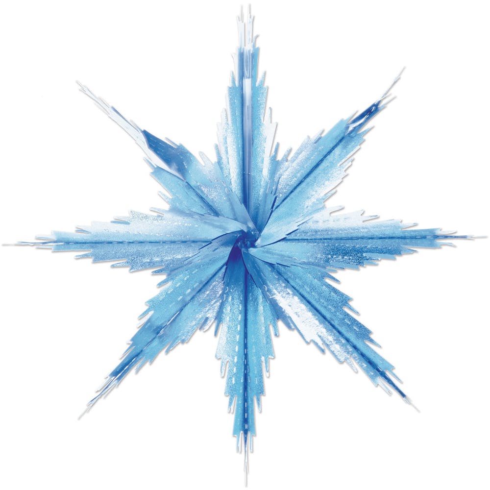 Snowflake Decorations - Metallic Blue & Silver 2