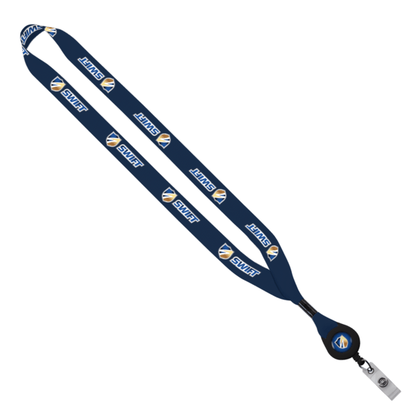 3/4" rPET Dye-Sublimated Lanyard with Metal Crimp And Badge Reel 8
