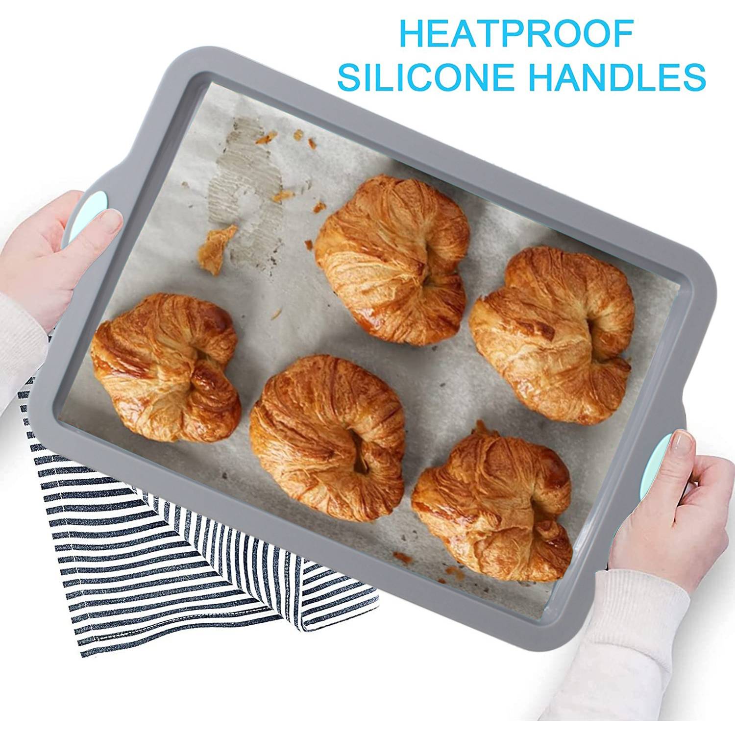 Rectangular Silicone Cookie Cake Baking Tray 4