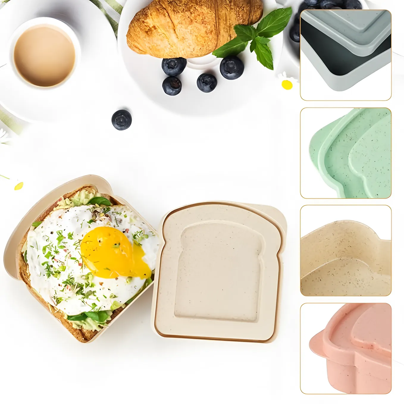 Custom Reusable Sandwich Container Microwave Safe Lunch Box Bulk Wholesale 6