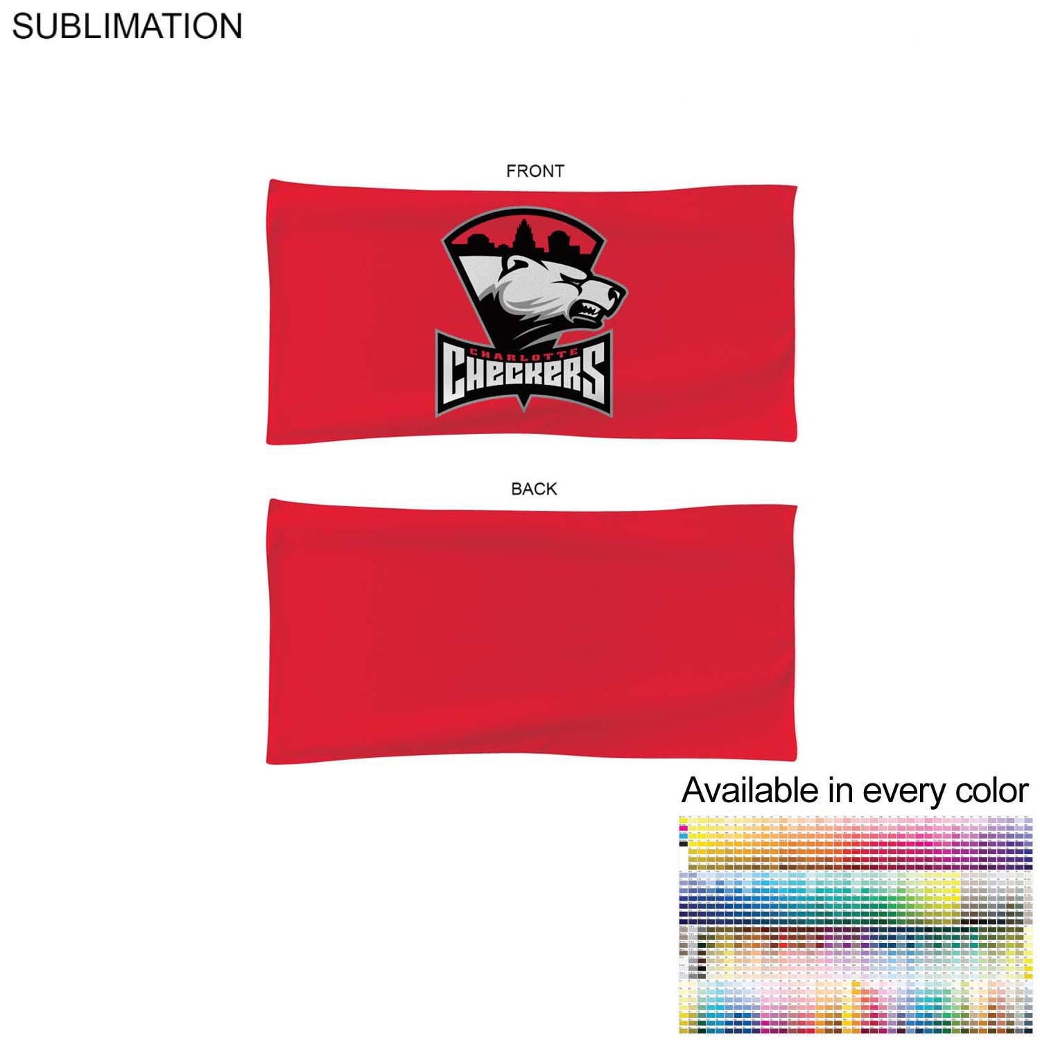 Colored Microfiber Terry Pool, Gym Towel, 20x40, Sublimated in Any PMS color Edge to Edge 2 side 4