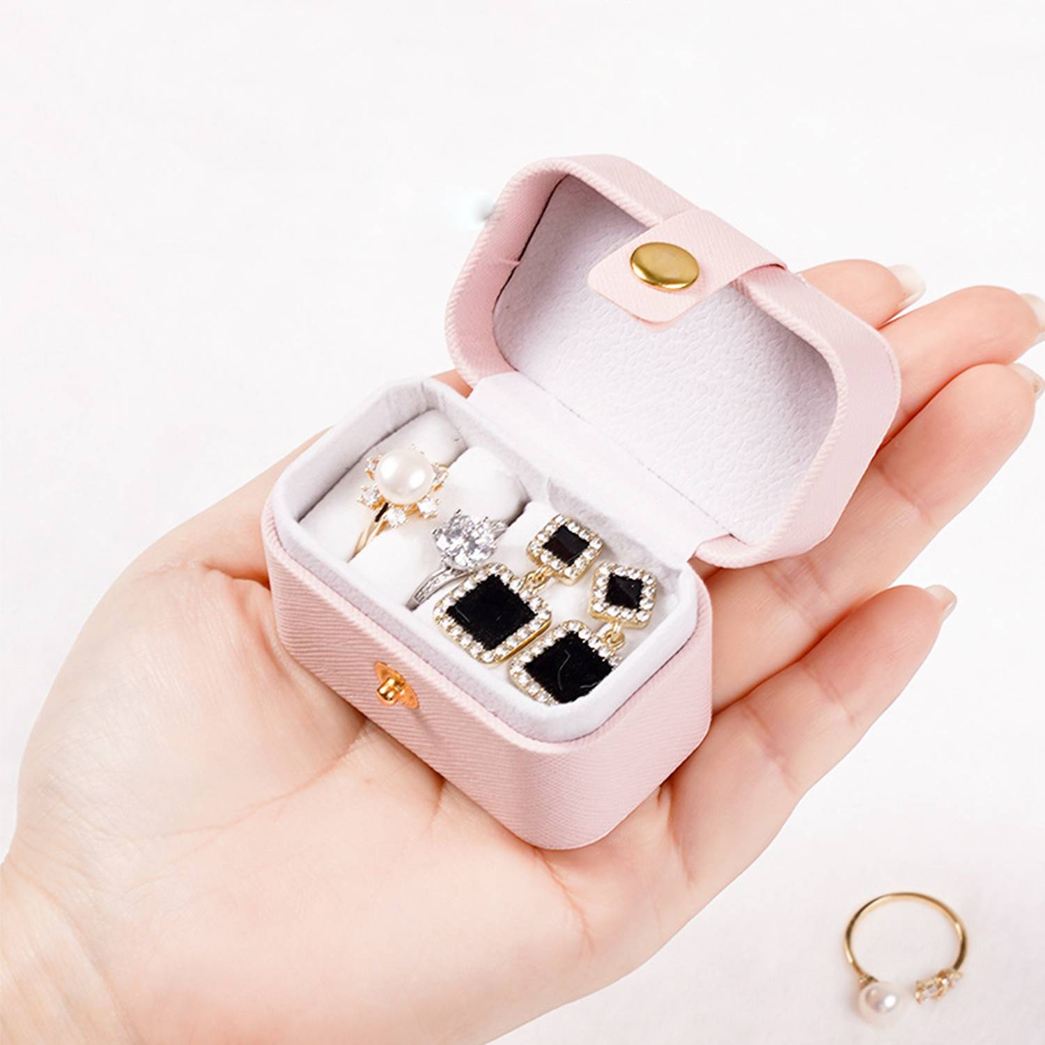 Mini Rectangle Travel Ring Case 7