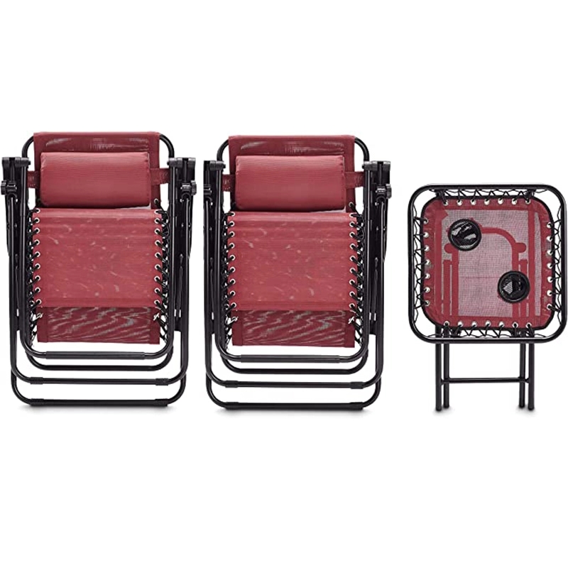 Adjustable Folding Lounge Chair With Table And Pillow 8