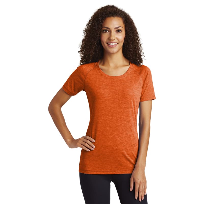 Sport-Tek Women's PosiCharge Tri-Blend Wicking Scoop Neck Raglan Tee. 15