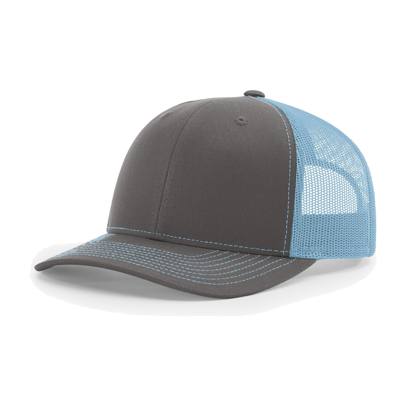Richardson 112 6-Panel Snapback Trucker Hat w/Leatherette Adhesive Patches or Embroidery 106