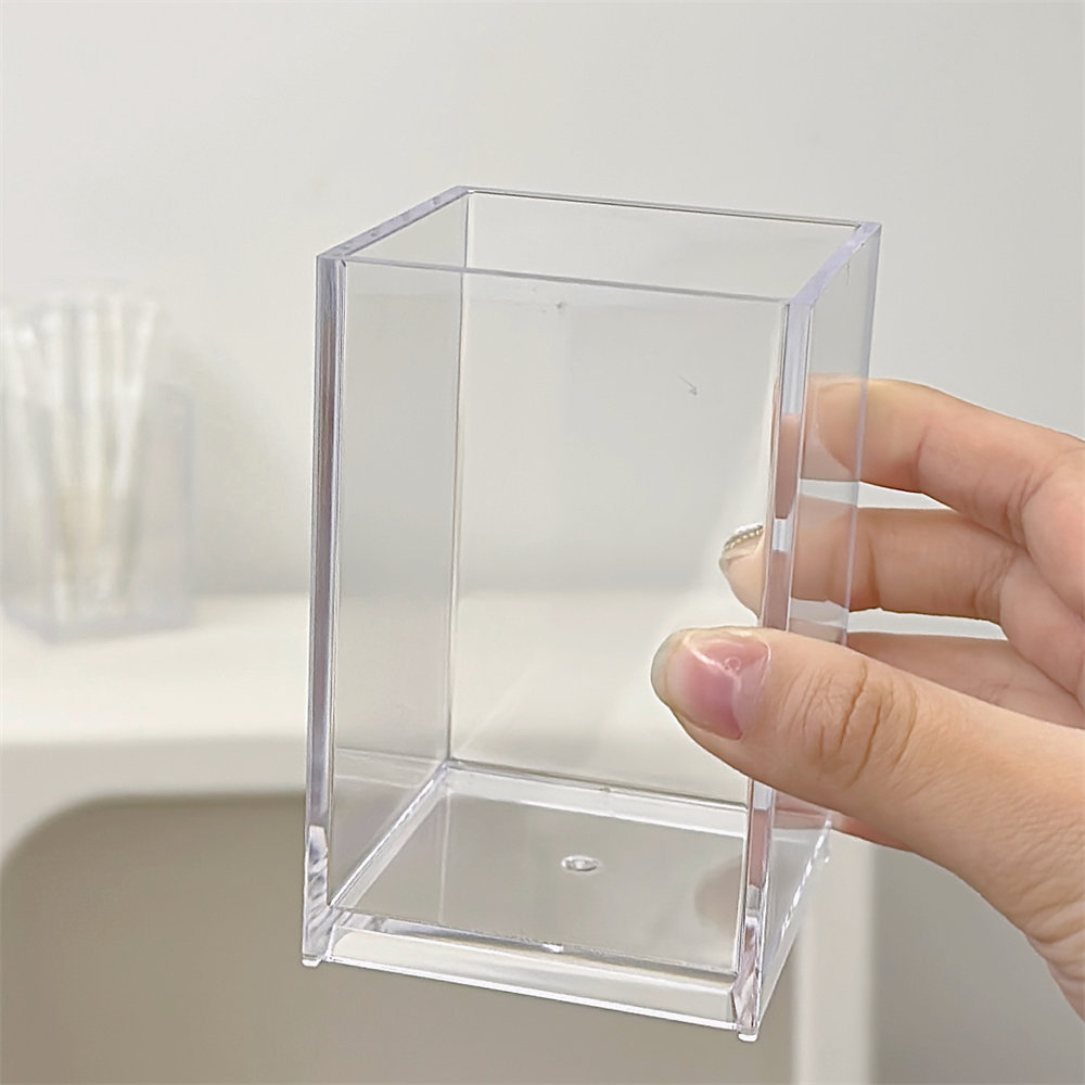 Clear Acrylic Pencil Pen Holder Cup Makeup Brush Storage Organizer 4