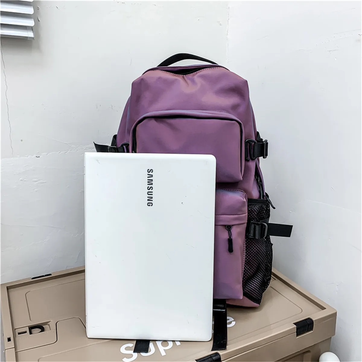 Lightweight Basic Backpack College Bookbag Schoolbag 8