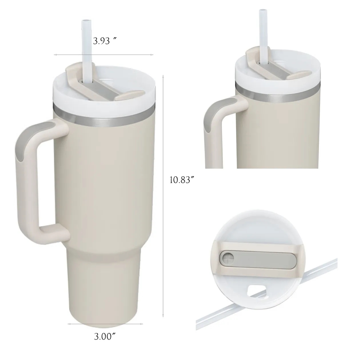 40oz Custom Travel Tumbler with Handle and Straw 2