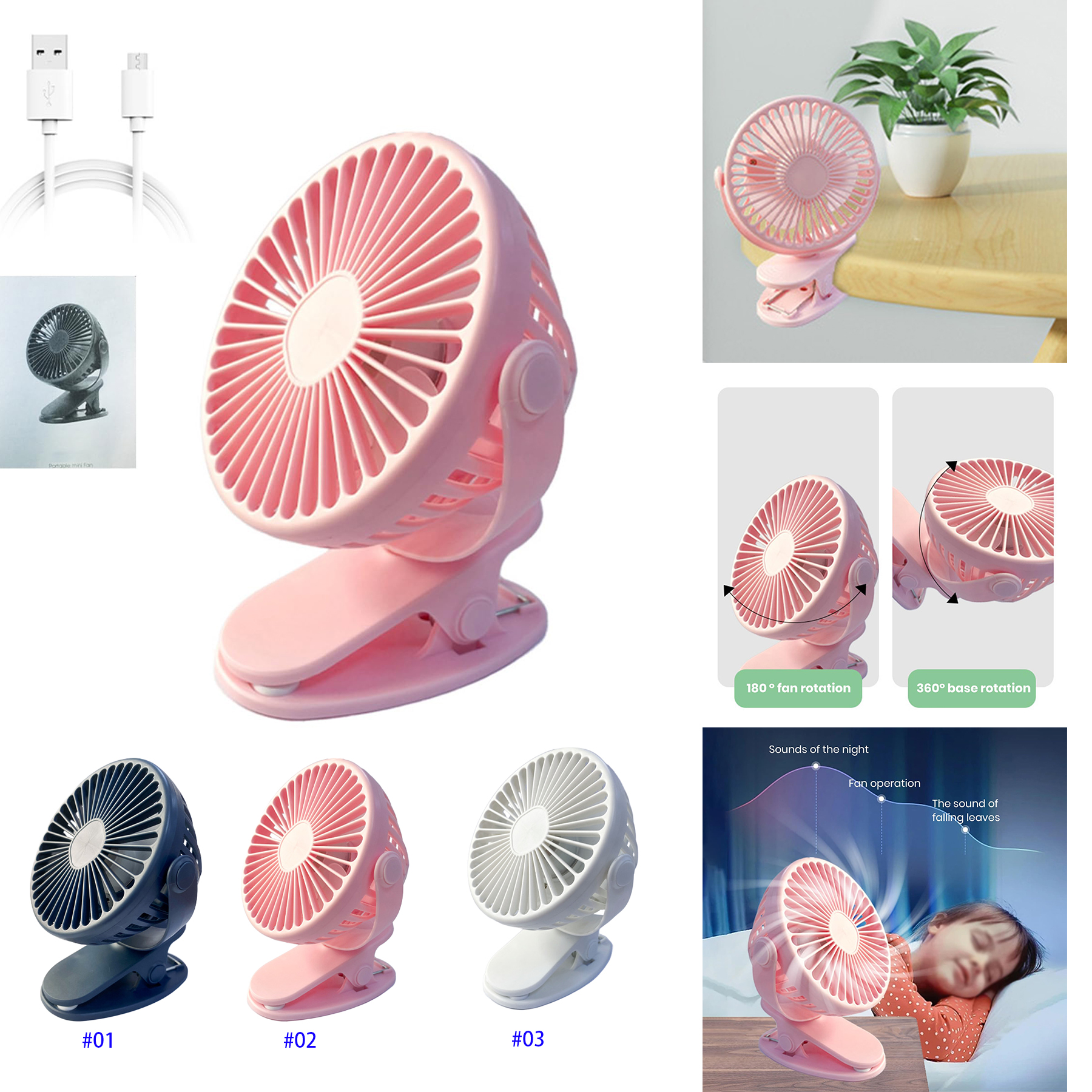Clip on Fan with Usb 2