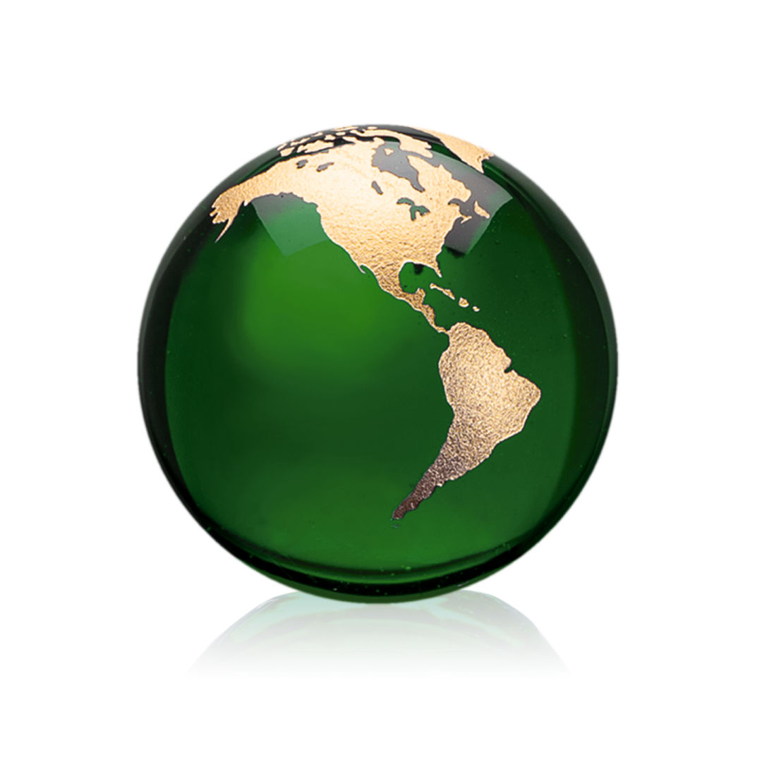 Globe Paperweight - Green 2