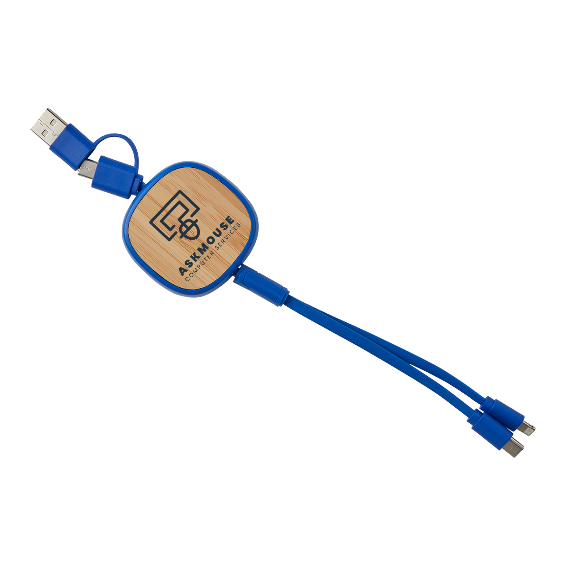 Dual Input 3-IN-1 Bamboo Retractable Cable 7